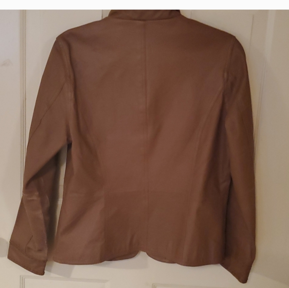 Coldwater Creek Tan Leather Jacket - Picture 4 of 4